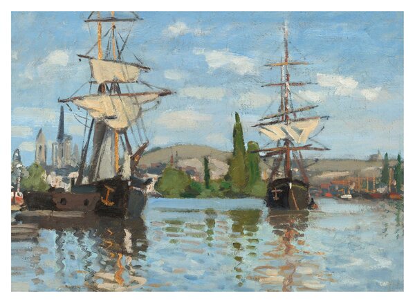 Kép - Claude Monet, Ships Riding on the Seine at Rouen, reprodukciók (70x50 cm)