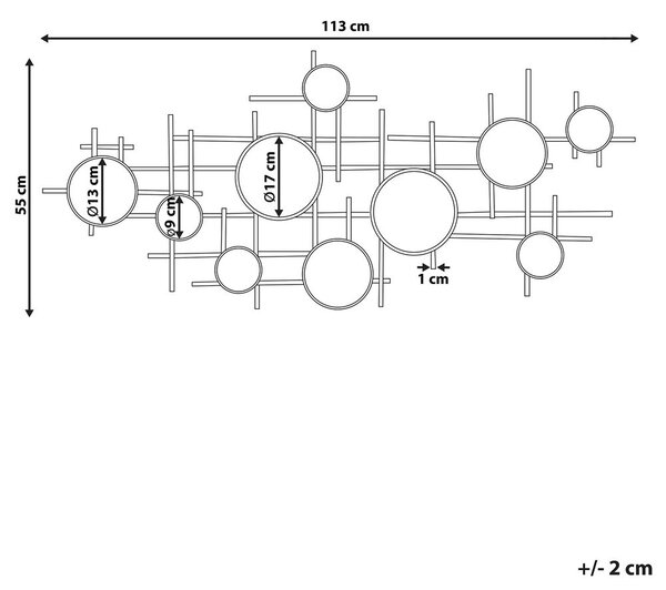Falitükör IBOS 113 cm 55 cm Fém Fekete