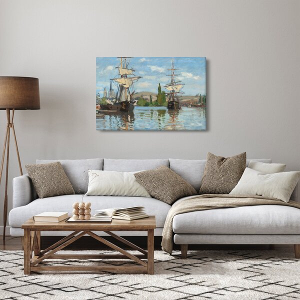 Kép - Claude Monet, Ships Riding on the Seine at Rouen, reprodukciók (90x60 cm)