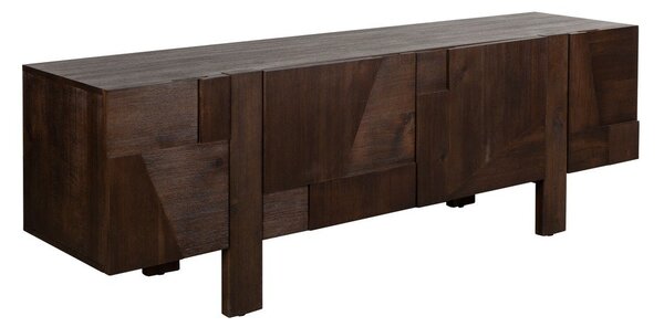 Sötét natúr színű tömörfa TV-állvány 188x60x45 cm Bruneau – Dutchbone