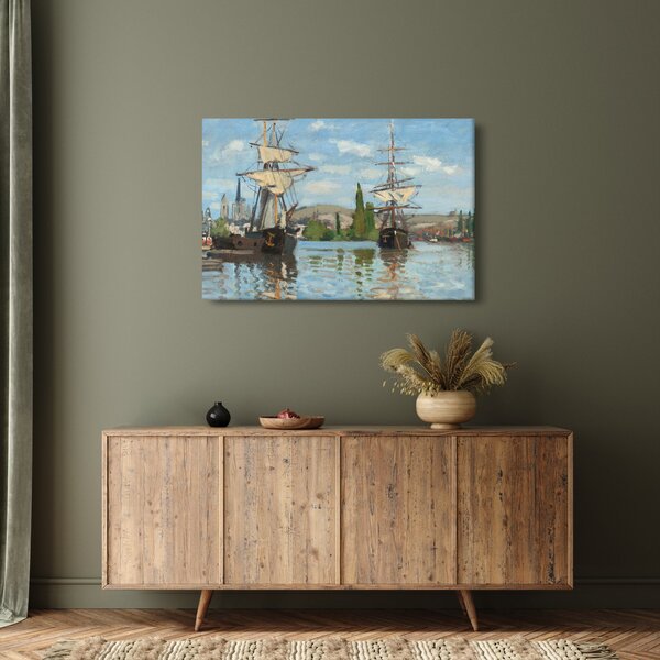 Kép - Claude Monet, Ships Riding on the Seine at Rouen, reprodukciók (90x60 cm)