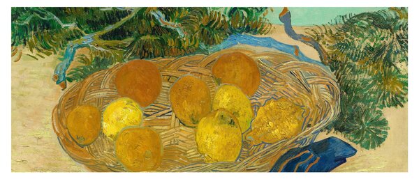 Kép - Vincent van Gogh, Still Life of Oranges and Lemons with Blue Gloves, reprodukciók (120x50 cm)