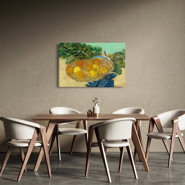 Kép - Vincent van Gogh, Still Life of Oranges and Lemons with Blue Gloves, reprodukciók (90x60 cm)