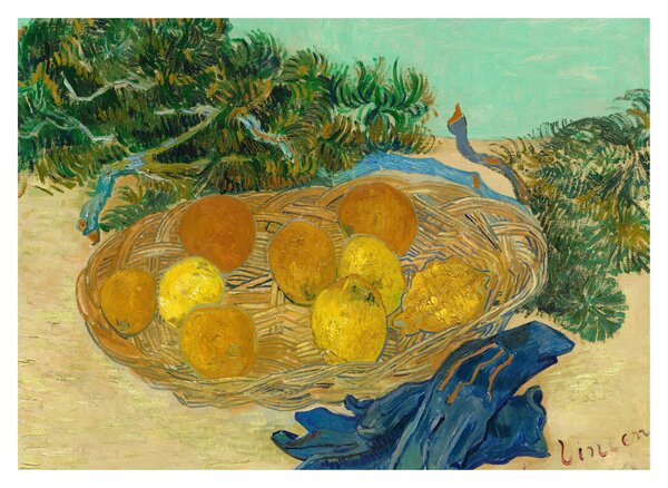 Kép - Vincent van Gogh, Still Life of Oranges and Lemons with Blue Gloves, reprodukciók (70x50 cm)