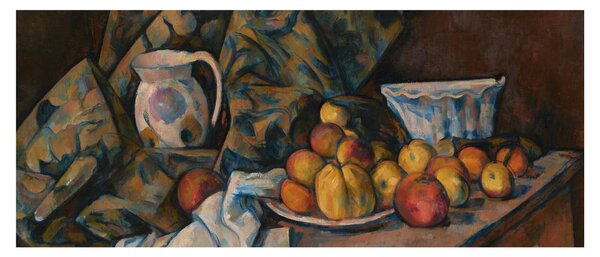 Kép - Paul Cézanne, Still Life with Apples and Peaches, reprodukciók (120x50 cm)