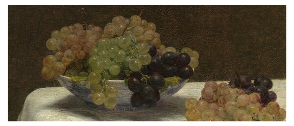 Kép - Henri Fantin-Latour, Still Life with Grapes and a Carnation, reprodukciók (120x50 cm)