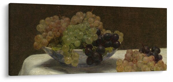 Kép - Henri Fantin-Latour, Still Life with Grapes and a Carnation, reprodukciók (120x50 cm)