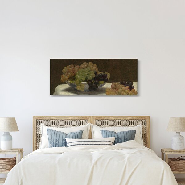 Kép - Henri Fantin-Latour, Still Life with Grapes and a Carnation, reprodukciók (120x50 cm)