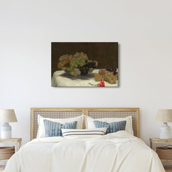 Kép - Henri Fantin-Latour, Still Life with Grapes and a Carnation, reprodukciók (90x60 cm)