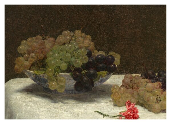 Kép - Henri Fantin-Latour, Still Life with Grapes and a Carnation, reprodukciók (70x50 cm)