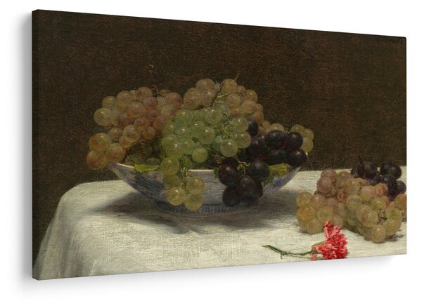 Kép - Henri Fantin-Latour, Still Life with Grapes and a Carnation, reprodukciók (90x60 cm)
