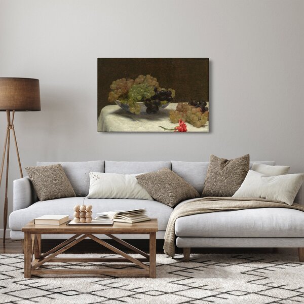 Kép - Henri Fantin-Latour, Still Life with Grapes and a Carnation, reprodukciók (90x60 cm)