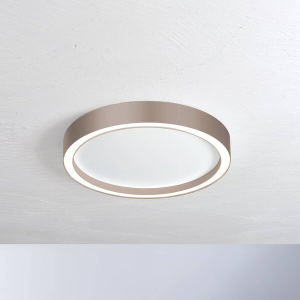 BOPP Bopp Aura LED mennyezeti világítás, átmérő 55 cm, fehér/szürkésbarna, dimmelhető, Barna / rozsda, Nappali / Étkező, Alumínium, Modern