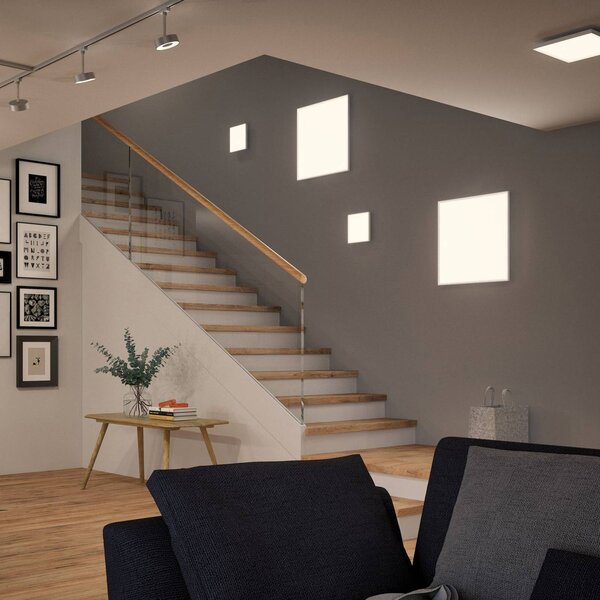 Paulmann Velora LED panel 3-step-dim 59,5x59,5 cm, dimmelhető, Fehér / opál, Nappali / Étkező, fém, Modern