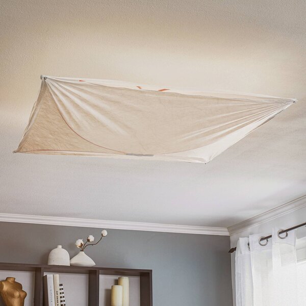 FLOS mennyezeti lámpa Ariette 80 cm, dimmelhető, Fehér / opál, Nappali / Étkező, Textil / szövet / selyem, Dizájn
