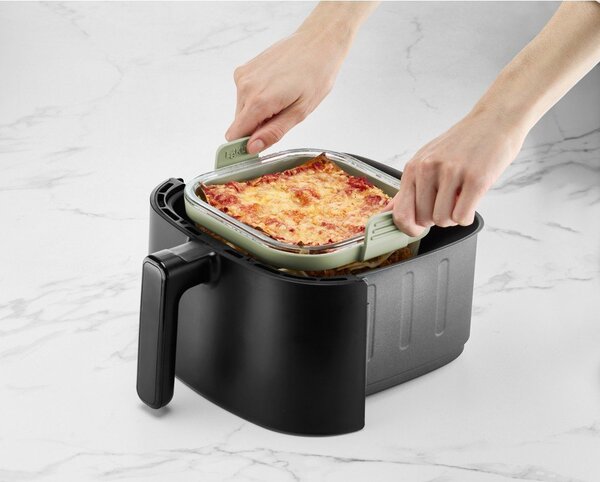 Üveg sütőforma forrólevegős fritőzhöz 18,5x17,5 cm – Lékué