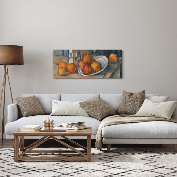 Kép - Paul Cézanne, Still Life with Milk Jug and Fruit, reprodukciók (120x50 cm)