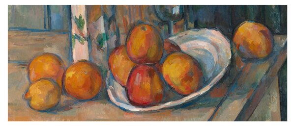 Kép - Paul Cézanne, Still Life with Milk Jug and Fruit, reprodukciók (120x50 cm)
