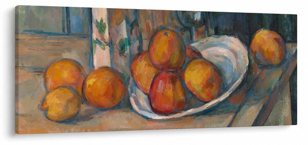 Kép - Paul Cézanne, Still Life with Milk Jug and Fruit, reprodukciók (120x50 cm)