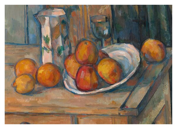 Kép - Paul Cézanne, Still Life with Milk Jug and Fruit, reprodukciók (70x50 cm)