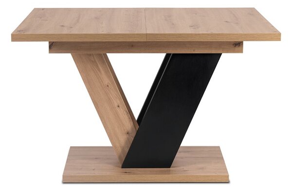 CLARK bővíthető étkezőasztal – artisan tölgy / fekete, 120–160 cm
