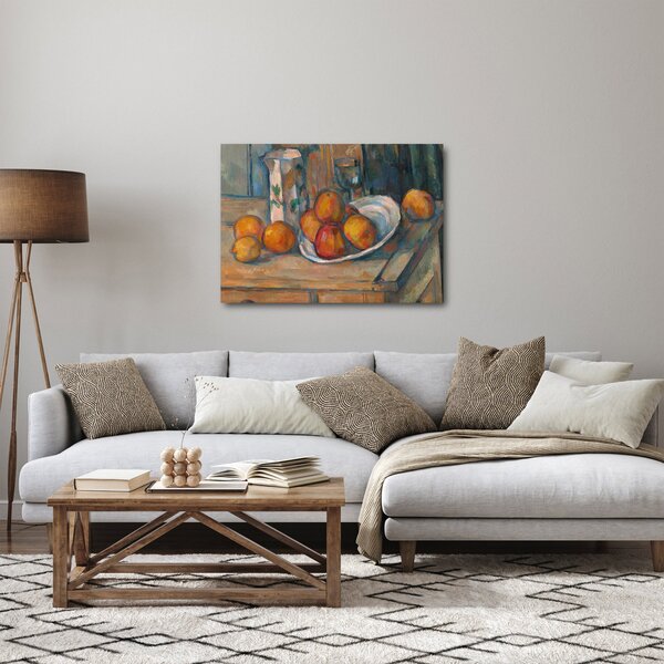 Kép - Paul Cézanne, Still Life with Milk Jug and Fruit, reprodukciók (70x50 cm)