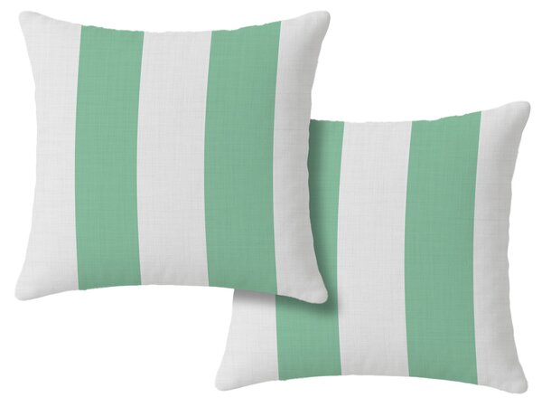 Szett 2 db dekoratív párnahuzat STRIPES 45x45 cm, fehér-zöld