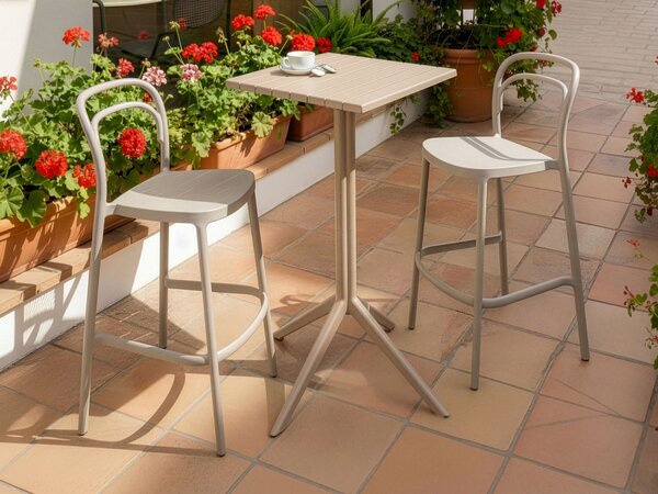 Kerti bárasztal LEMNOS 60 cm 60 cm Bézs