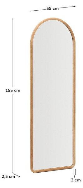 Fali tükör tömörfa kerettel 55x155 cm Milsa – Kave Home