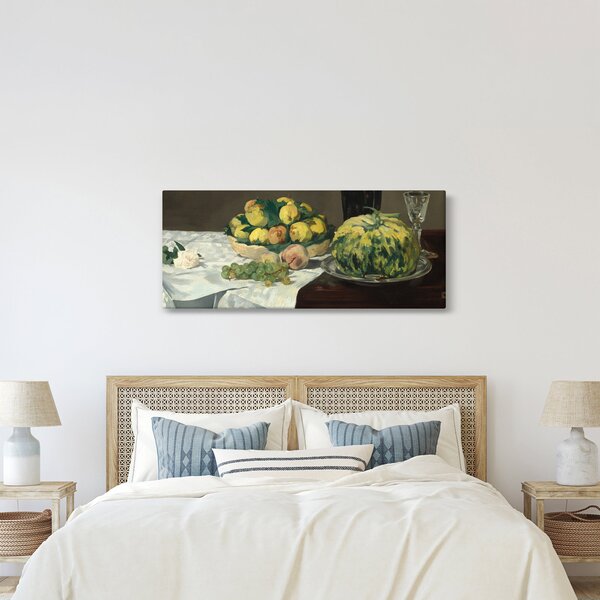 Kép - Edouard Manet, Still Life with Melon and Peaches, reprodukciók (120x50 cm)
