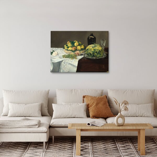 Kép - Edouard Manet, Still Life with Melon and Peaches, reprodukciók (70x50 cm)