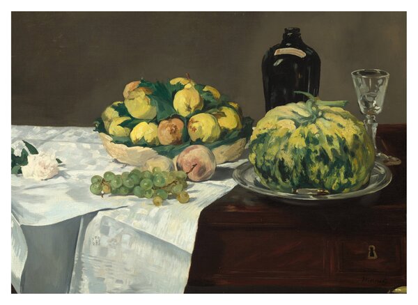 Kép - Edouard Manet, Still Life with Melon and Peaches, reprodukciók (70x50 cm)