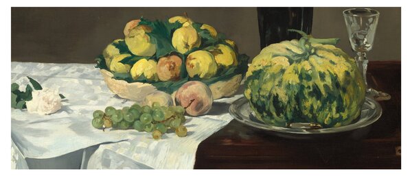 Kép - Edouard Manet, Still Life with Melon and Peaches, reprodukciók (120x50 cm)