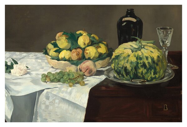 Kép - Edouard Manet, Still Life with Melon and Peaches, reprodukciók (90x60 cm)