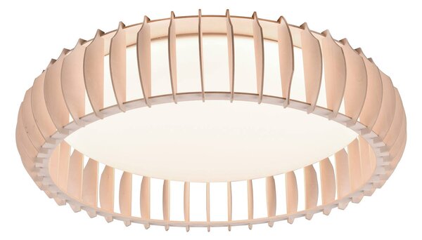 Reality Leuchten LED mennyezeti lámpa Monte, CCT, Ø 60 cm, fa lámpa, dimmelhető, Világos fa, Nappali / Étkező, Fa, Modern