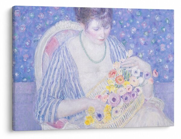 Kép - Frederick Carl Frieseke, The Basket of Flowers, reprodukciók (70x50 cm)
