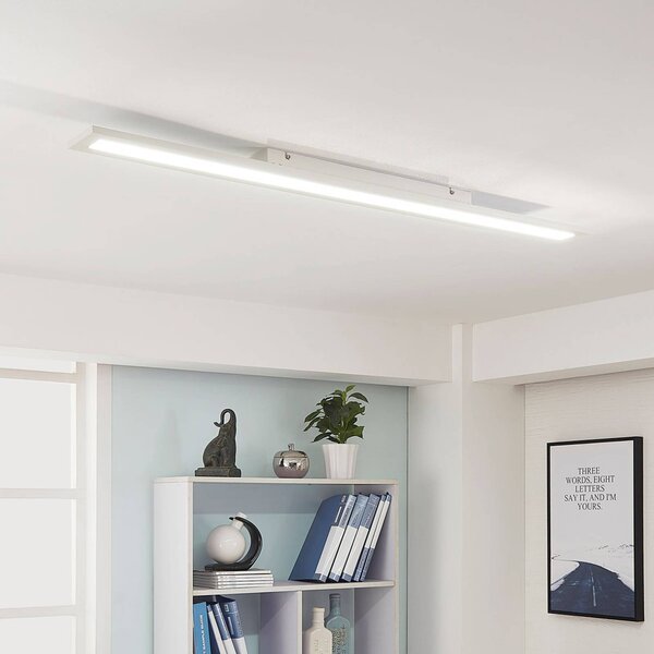 Arcchio LED panel Arya, 120 cm, fehér, fényerőszabályzó, alumínium, dimmelhető, Fehér / opál, Dolgozószoba / Iroda, Műanyag