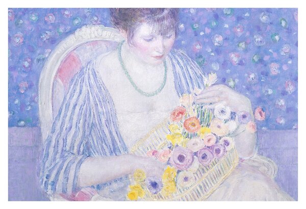 Kép - Frederick Carl Frieseke, The Basket of Flowers, reprodukciók (90x60 cm)