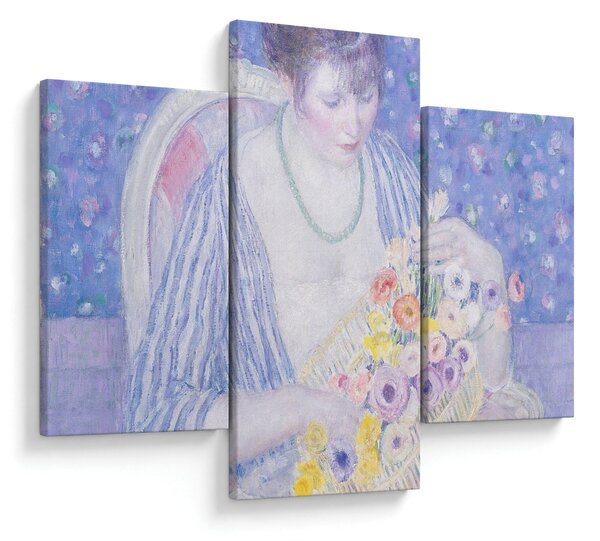 Kép - Frederick Carl Frieseke, The Basket of Flowers, reprodukciók (90x60 cm)