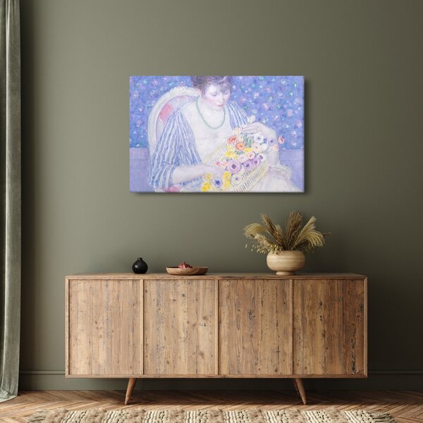 Kép - Frederick Carl Frieseke, The Basket of Flowers, reprodukciók (90x60 cm)