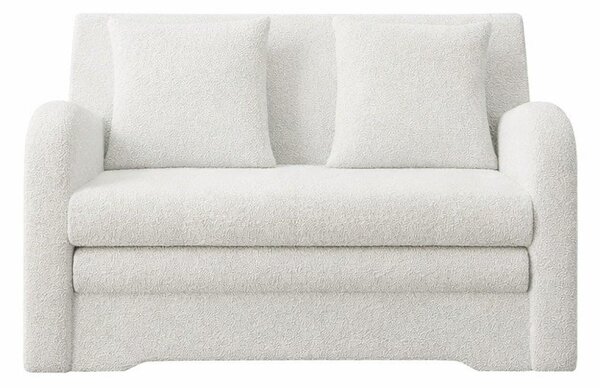 Fehér buklé kinyitható-tárolóhelyes kanapé 130 cm Ario – ELTAP