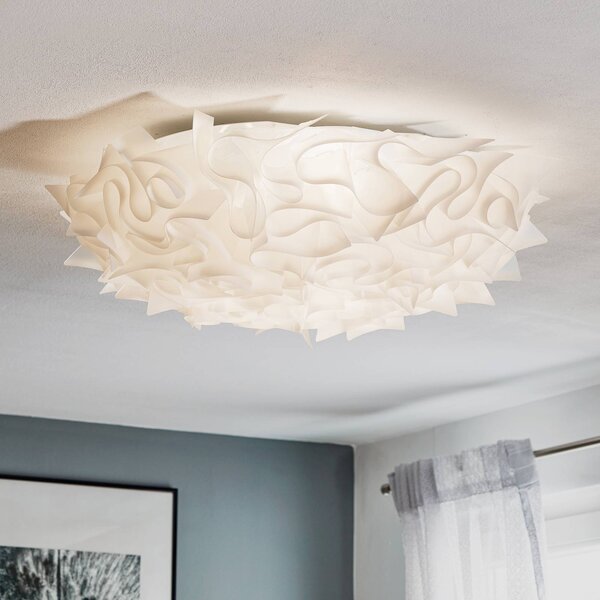 Slamp Veli designer mennyezeti világítás, Ø 78 cm, opál, dimmelhető, Fehér / opál, Nappali / Étkező, Műanyag, Dizájn