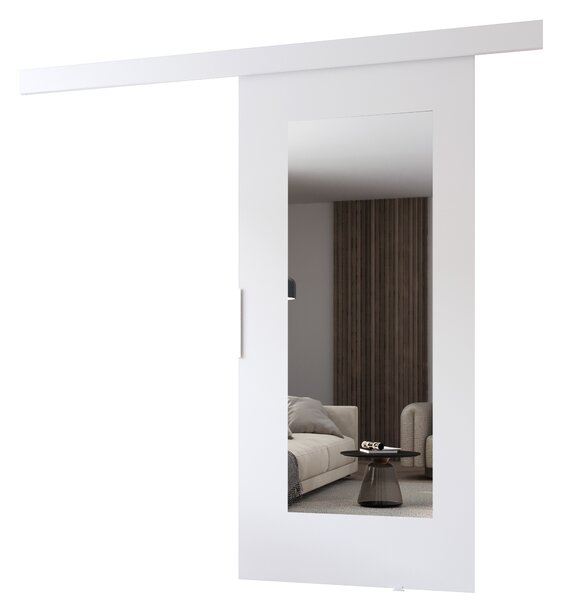 BARRET 9 tolóajtó tükörrel - 96 cm, fehér