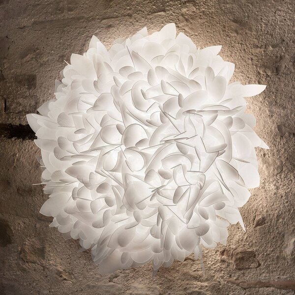 Slamp Veli Foliage Large fali világítás, Ø 75 cm, dimmelhető, Fehér / opál, Nappali / Étkező, Műanyag, Dizájn