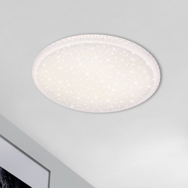 Briloner Stílus LED mennyezeti lámpa, távirányítóval, dimmelhető, Fehér / opál, Nappali / Étkező, Műanyag, Modern