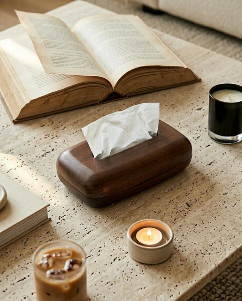 King Home SHP Woodie Zsebkendőtartó Fa Barna