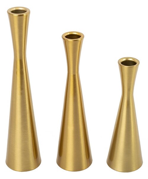 King Home SHP TRIO gyertyatartó szett fém arany 3 darabos