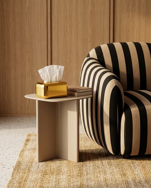 King Home SHP GOLDEN Dekoratív Zsebkendőtartó Arany Fényes Felülettel