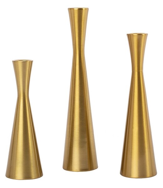 King Home SHP TRIO gyertyatartó szett fém arany 3 darabos