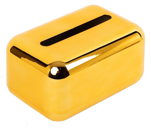 King Home SHP GOLDEN Dekoratív Zsebkendőtartó Arany Fényes Felülettel